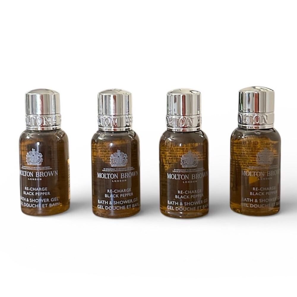 Molton Brown 4x Re-charge Black Pepper Bath & Shower Gel 1 fl oz (30ml)